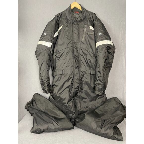MotoCentric Motorcycle Suit Mens 3XL Black Full Zip One-Piece Insulated